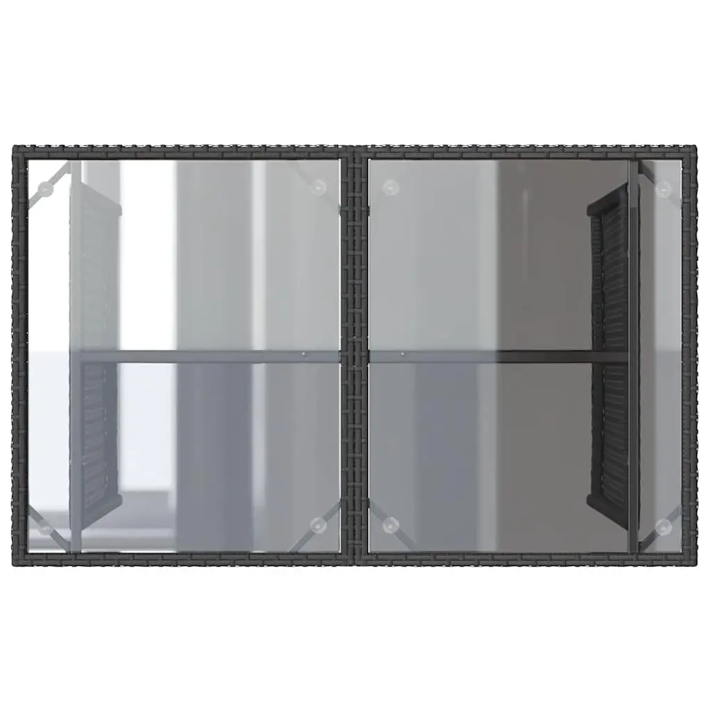 2 Piece Outdoor Dining Set with Black Poly Rattan