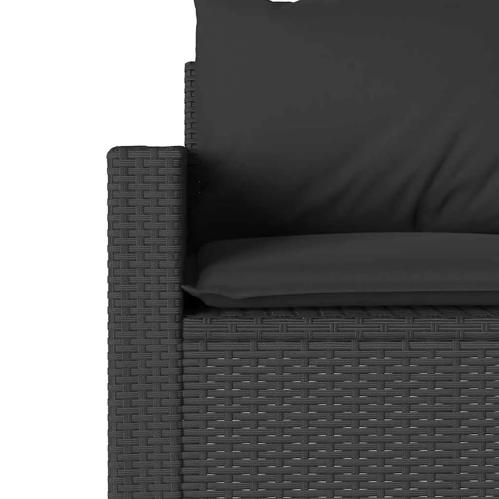 2 Piece Outdoor Dining Set with Black Poly Rattan