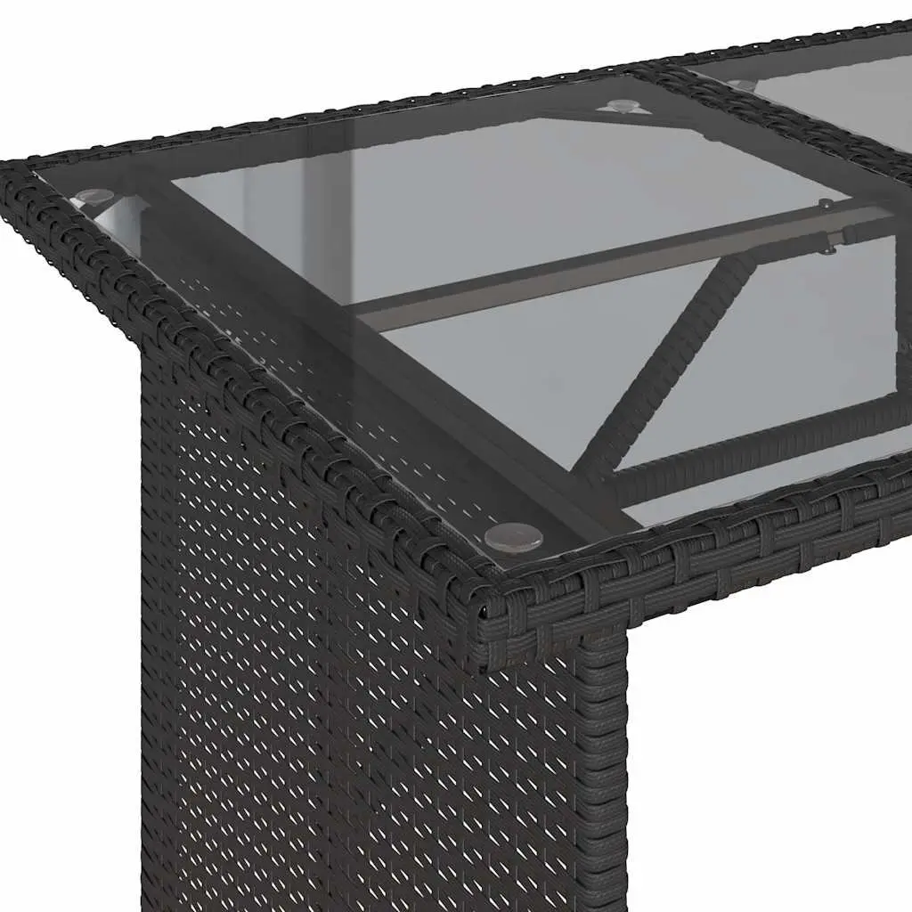 2 Piece Outdoor Dining Set with Black Poly Rattan