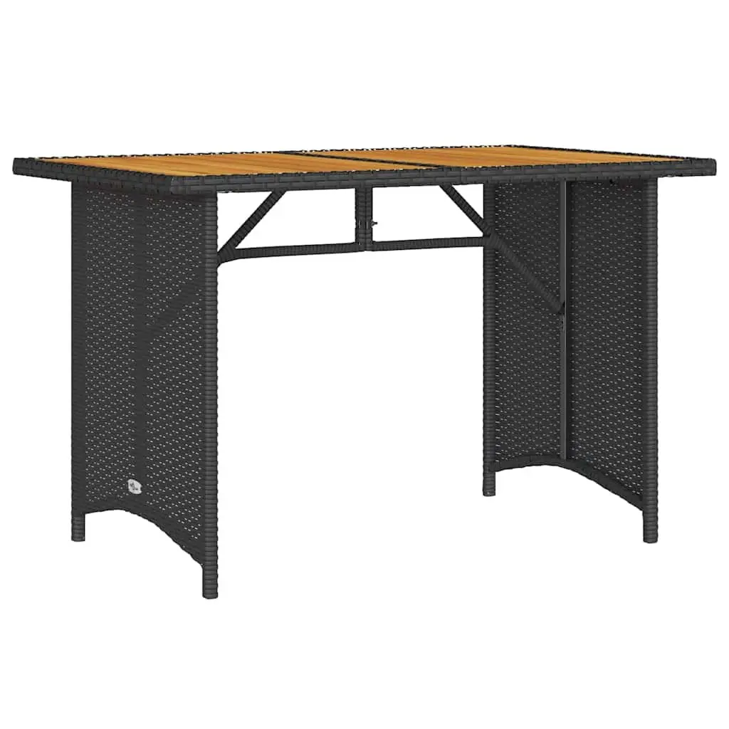Black Poly Rattan Garden Dining Set with Cushions