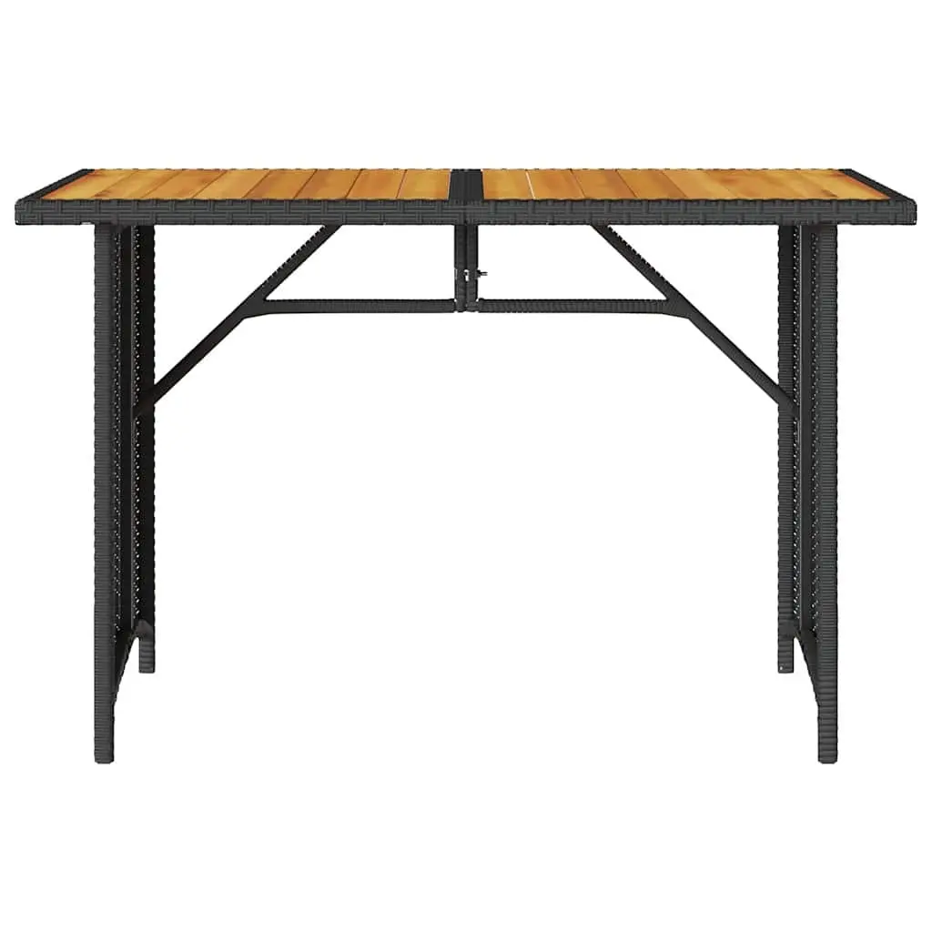 Black Poly Rattan Garden Dining Set with Cushions