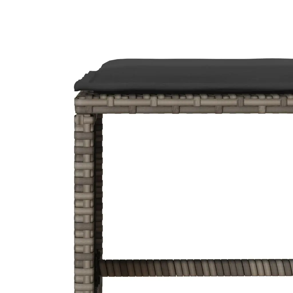 Garden Sofa Set PE Rattan 4 Piece Grey Outdoor Furniture with Cushions