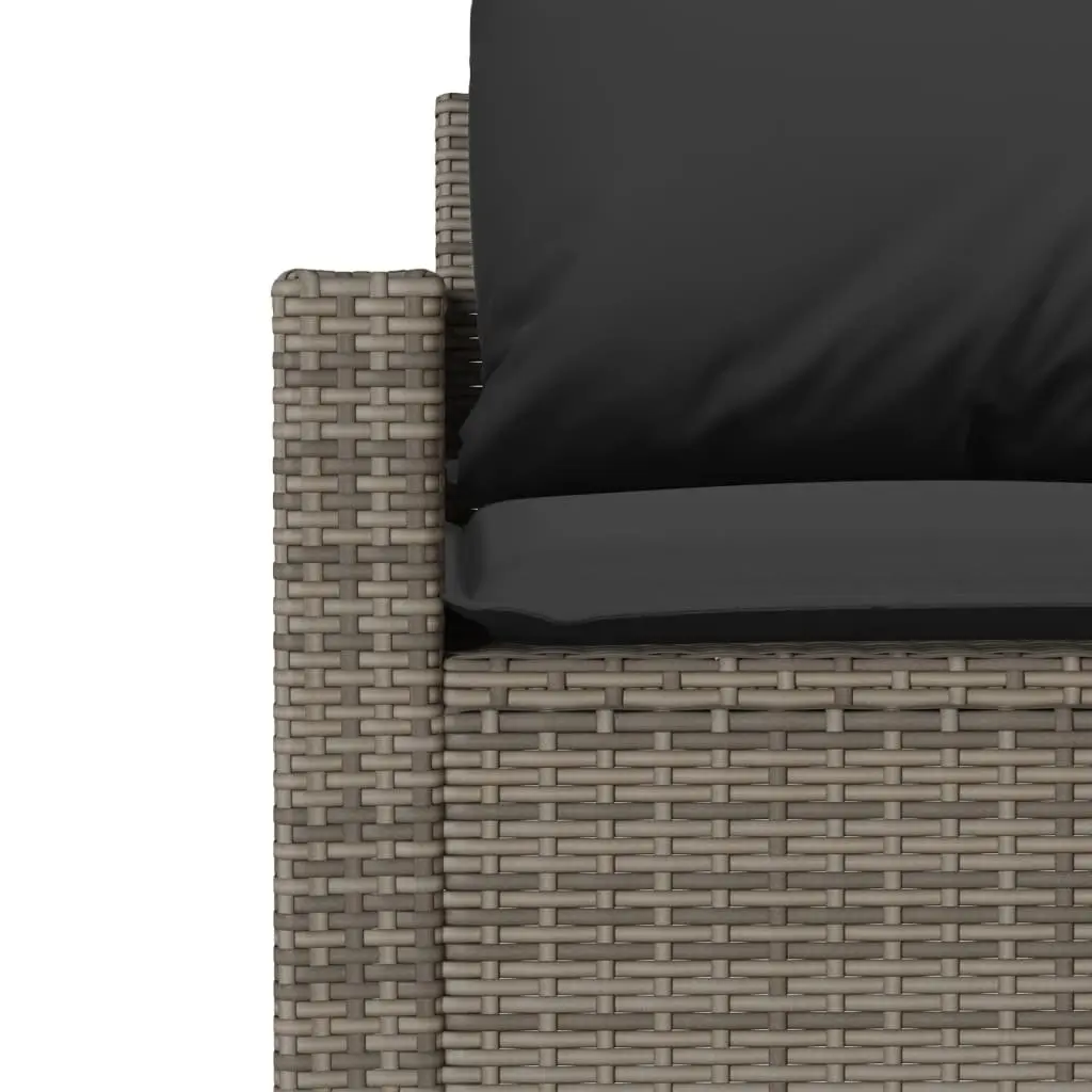 Garden Sofa Set PE Rattan 4 Piece Grey Outdoor Furniture with Cushions