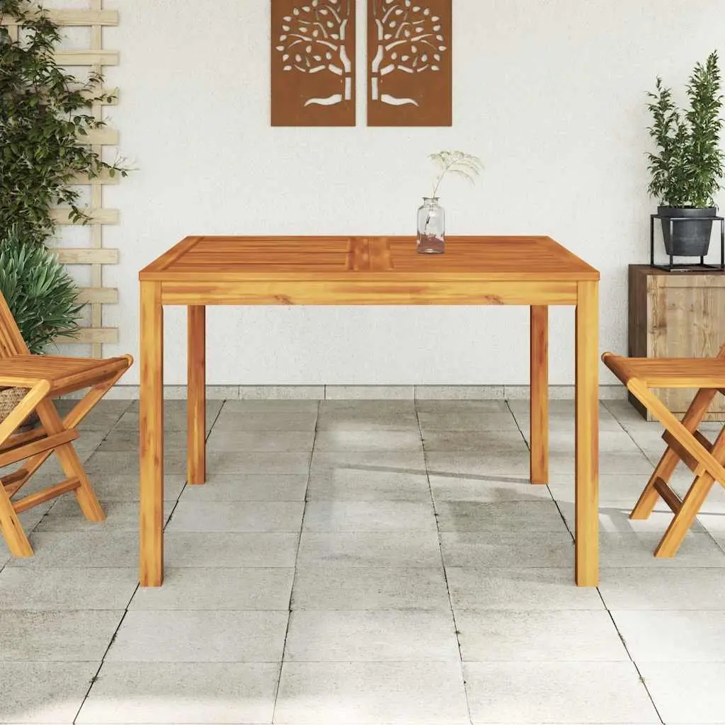 Garden Dining Table Solid Acacia Wood 110x110x75cm Brown