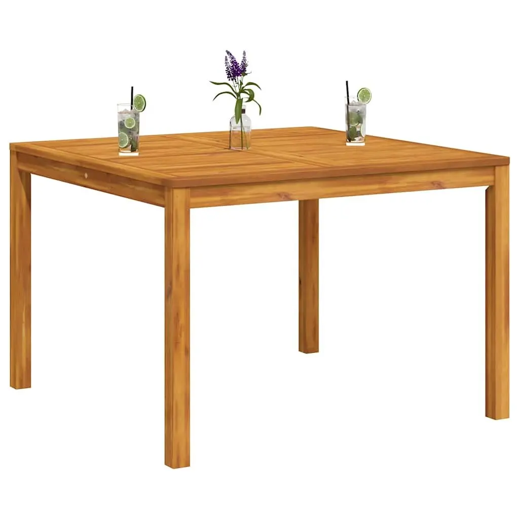 Garden Dining Table Solid Acacia Wood 110x110x75cm Brown