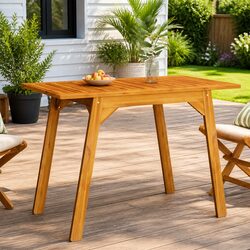 Solid Acacia Wood Outdoor Dining Table 110x56x75cm