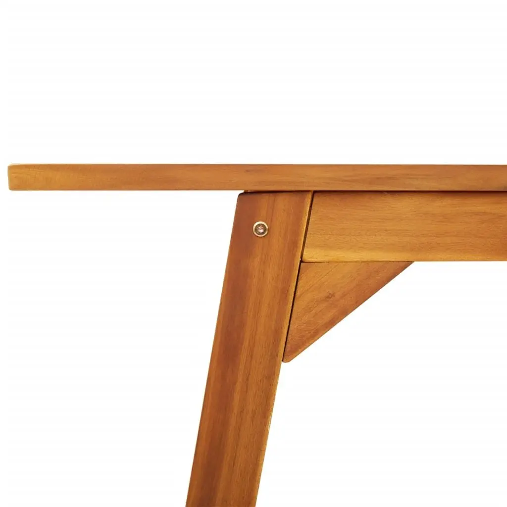 Solid Acacia Wood Outdoor Dining Table 110x56x75cm