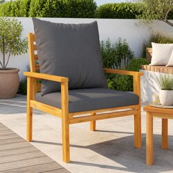 Sturdy Acacia Wood Outdoor Sofa Chairs with Cushions
