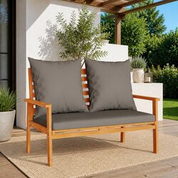 120cm Wooden Garden Sofa Bench with Cushions
