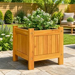 Solid Wood Acacia Garden Planter Box 31x31x30 cm