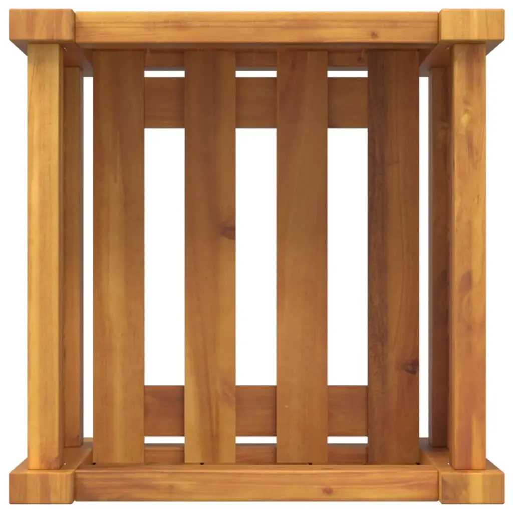 Acacia Wood Garden Planter Box Brown 31x31x30 cm with Non-Woven Liner for Outdoor Spaces