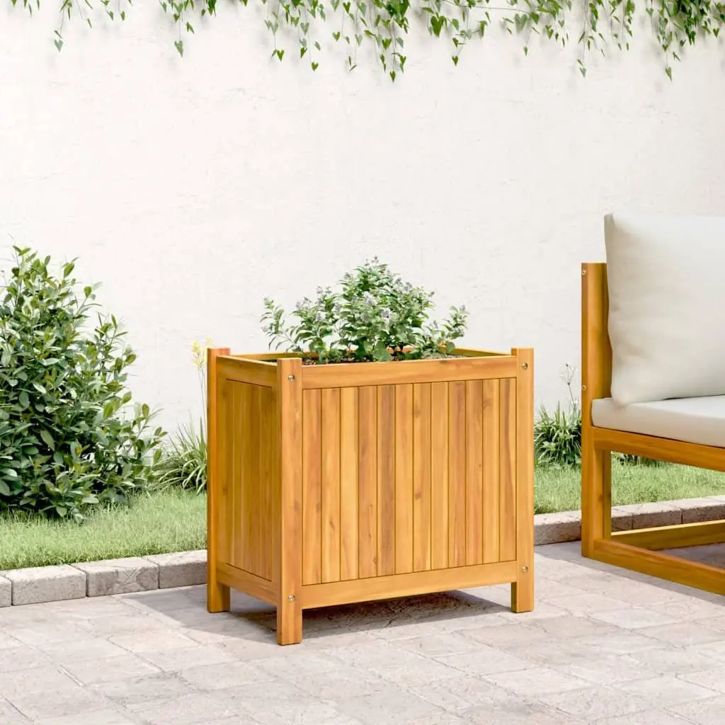 Wooden Planter Box Solid Acacia Wood 54 x 31 x 50 cm Brown
