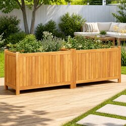 Durable Wooden Raised Garden Planter Box with Acacia Liner