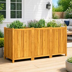 Durable Wooden Garden Planter Box 150x50x75 cm Acacia Wood
