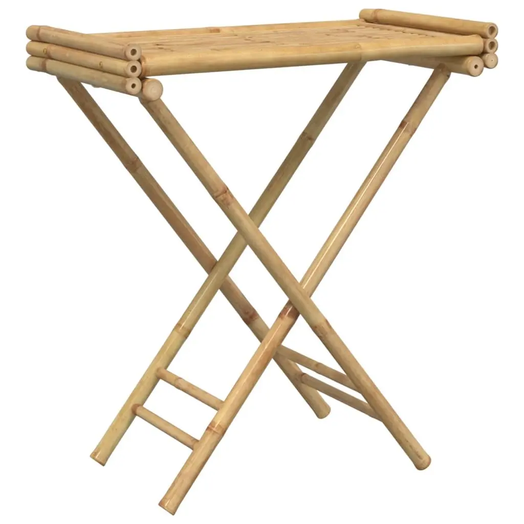 Brown Bamboo Folding Tray Table for Indoor and Outdoor Use