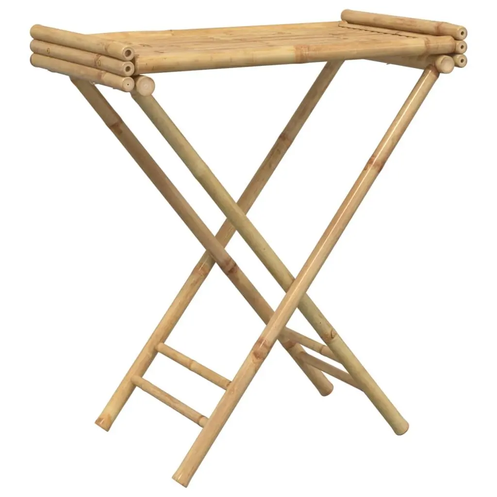 Brown Bamboo Folding Tray Table for Indoor and Outdoor Use