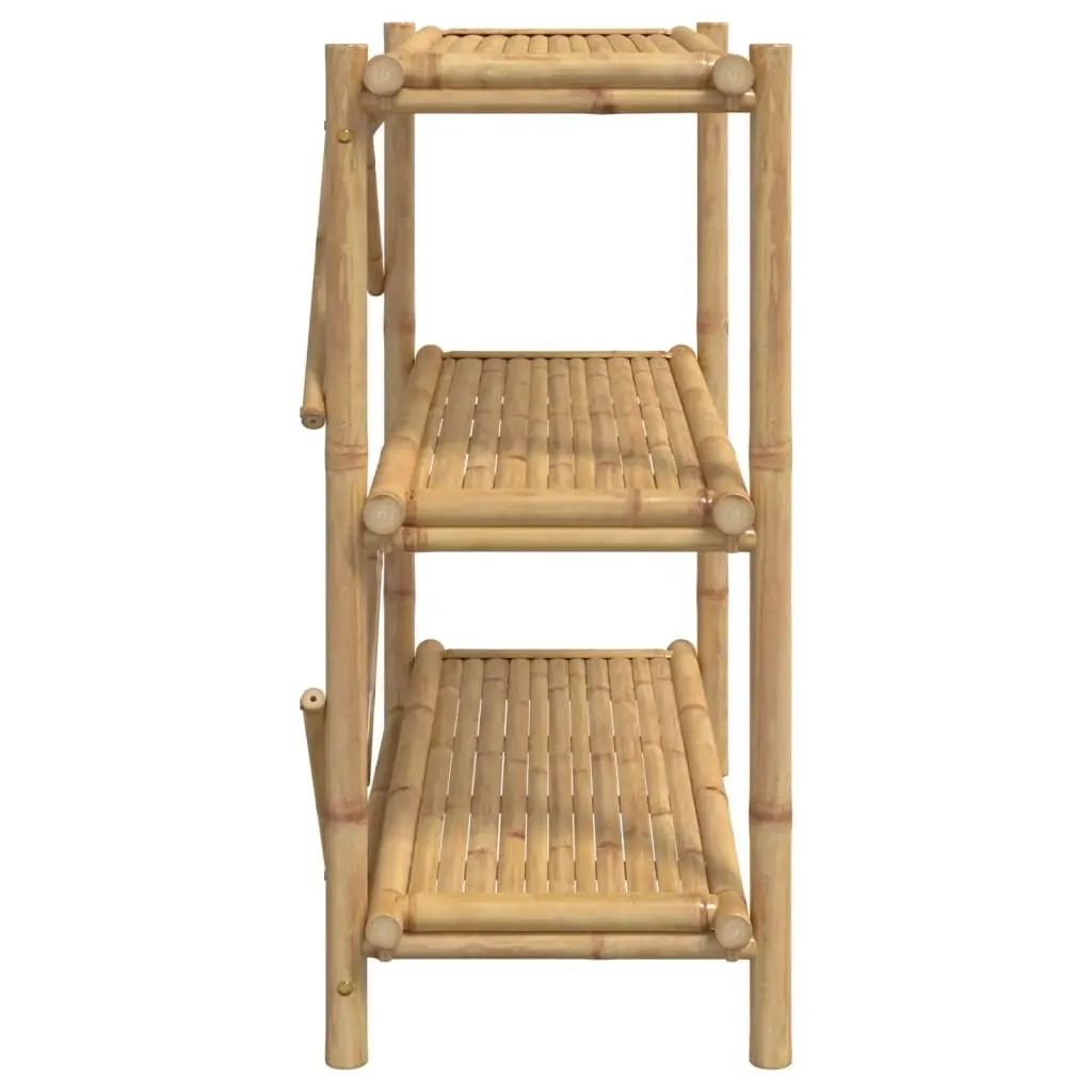 Bamboo Open Shelf Brown 100x40x90 cm 3-Tier Storage Bookcase
