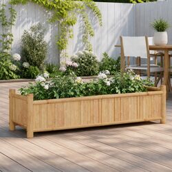 Bamboo Planter Box 100x30x25cm for Outdoor Gardening