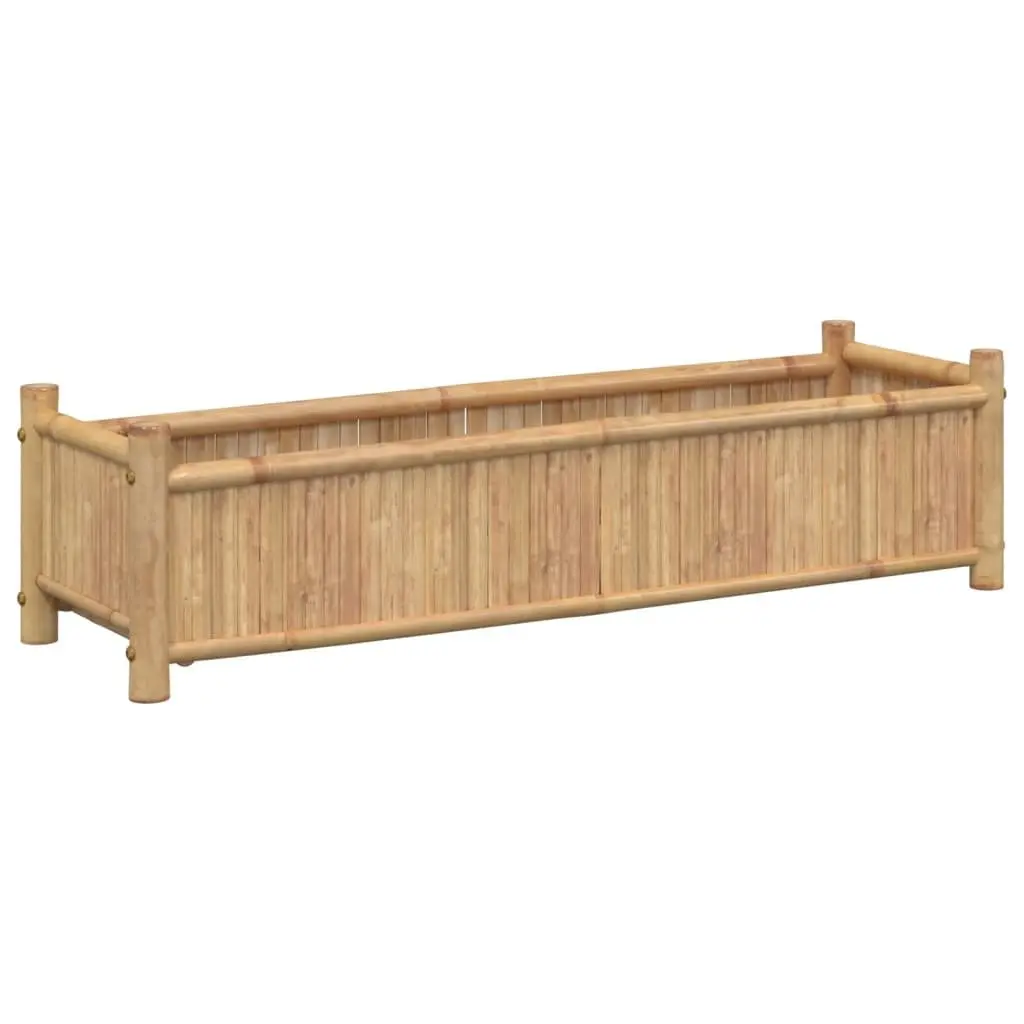 Bamboo Planter Box 100x30x25cm for Outdoor Gardening