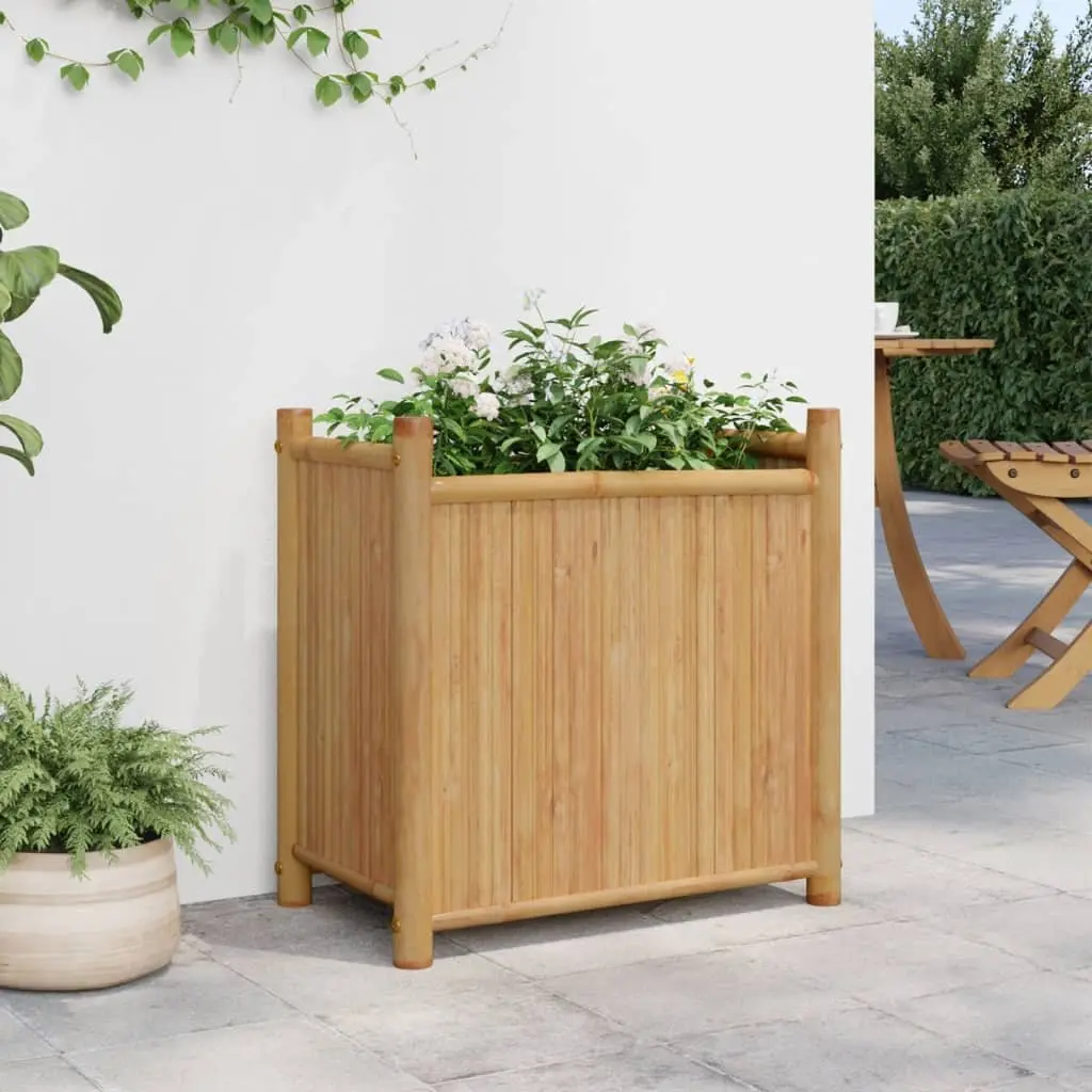 Bamboo Planter Box 50x30x50 cm Brown Outdoor Decor
