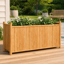 Bamboo Planter Box 100x30x50cm Garden Raised Bed Outdoor Flowers Vegetables