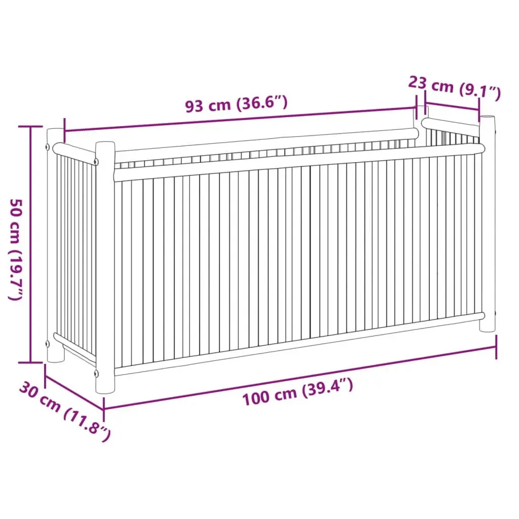 Bamboo Planter Box 100x30x50cm for Garden