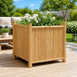 High-Quality Bamboo Planter Box 40x40x40 cm for Your Garden