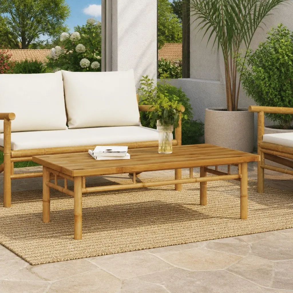 Bamboo Coffee Table 110x55x35 cm Brown Accent Table
