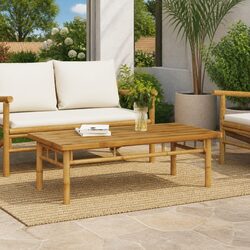 Bamboo Coffee Table 110x55x35 cm Brown Accent Table
