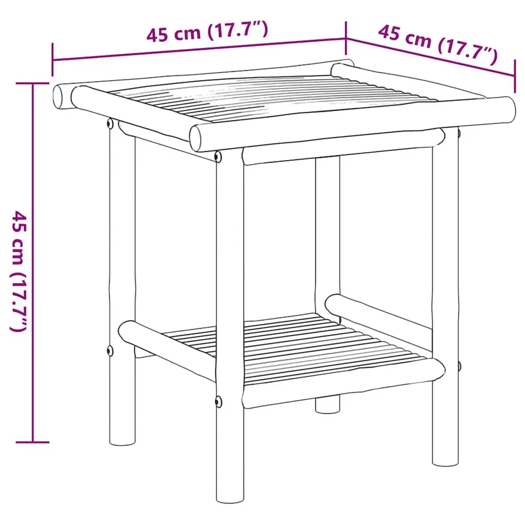 Brown Bamboo Coffee Table with Storage