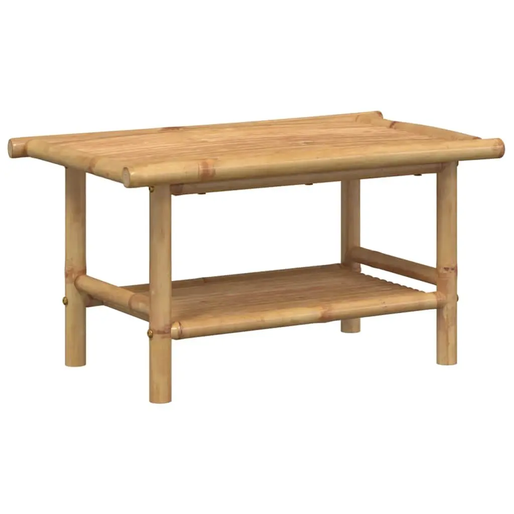 Brown Bamboo Coffee Table with Storage 70x40x35 cm