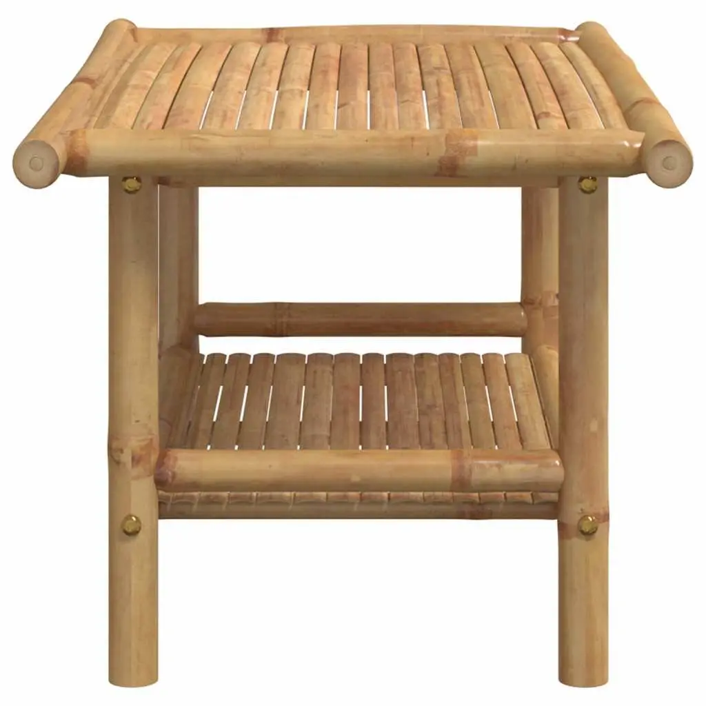 Brown Bamboo Coffee Table with Storage 70x40x35 cm