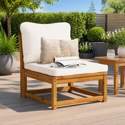 Solid Wood Outdoor Modular Sectional Sofa with Cushions