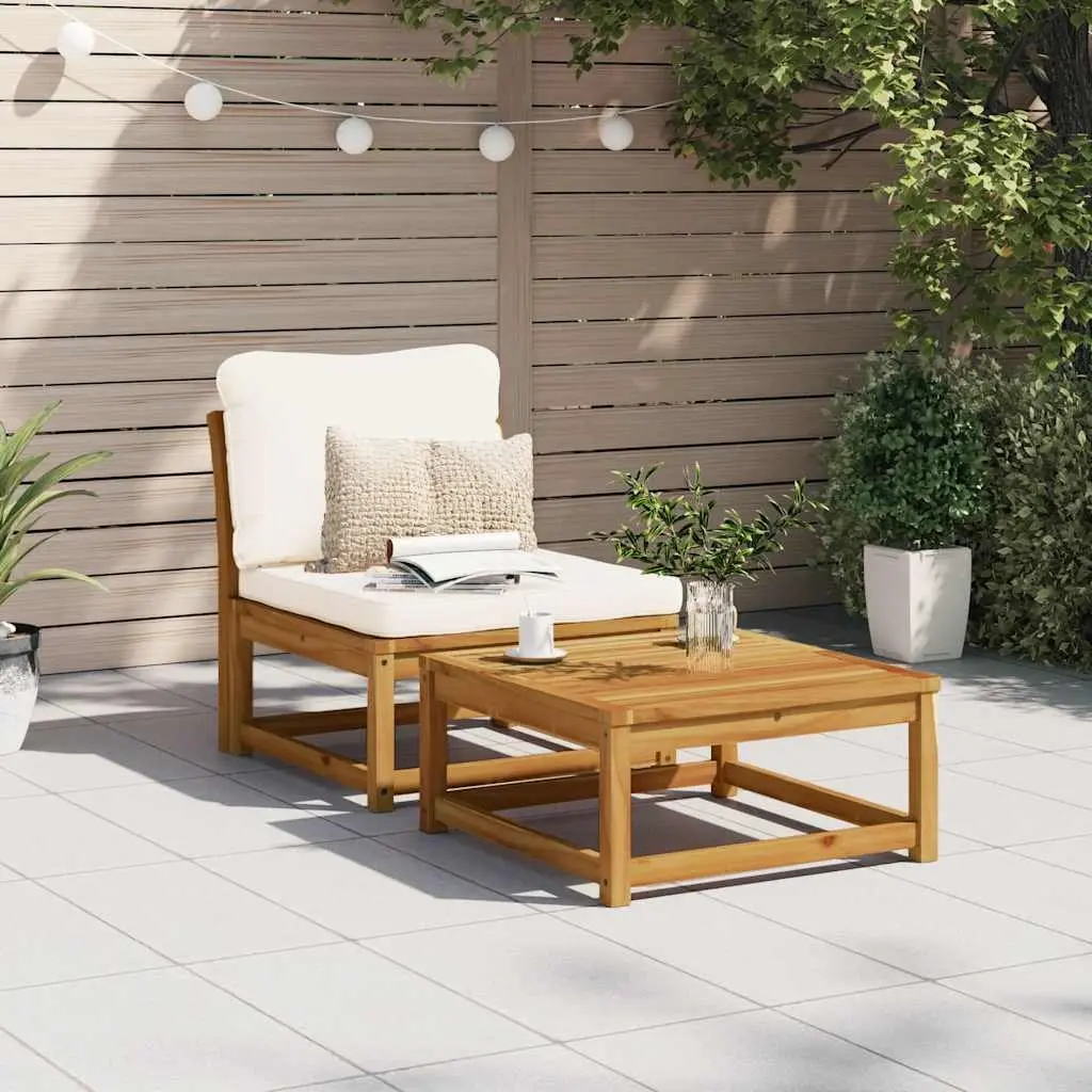 Solid Wood Outdoor Modular Sectional Sofa with Cushions