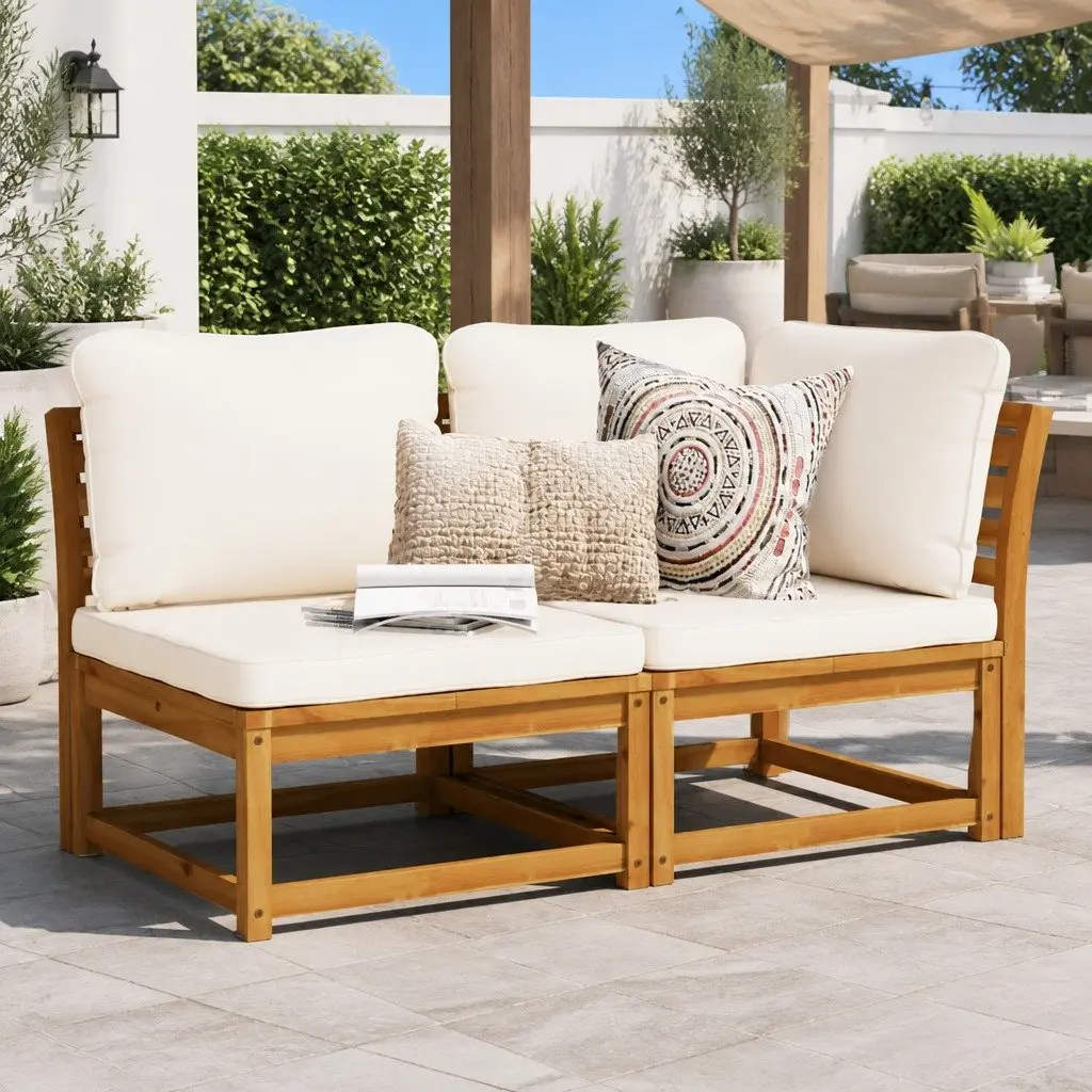 Outdoor 2-Piece Sectional Sofa Set in Brown