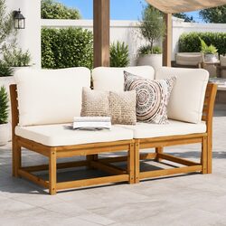 Elegant Outdoor 2-Piece Sectional Sofa Set in Brown
