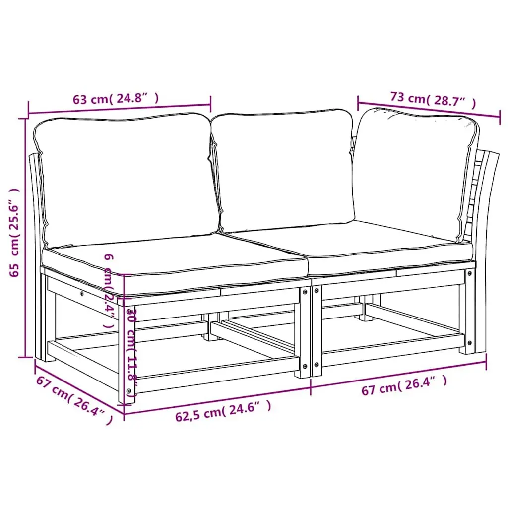 Outdoor 2-Piece Sectional Sofa Set in Brown