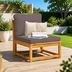 Outdoor Sectional Sofa Unit Garden Furniture Solid Wood Acacia with Cushions