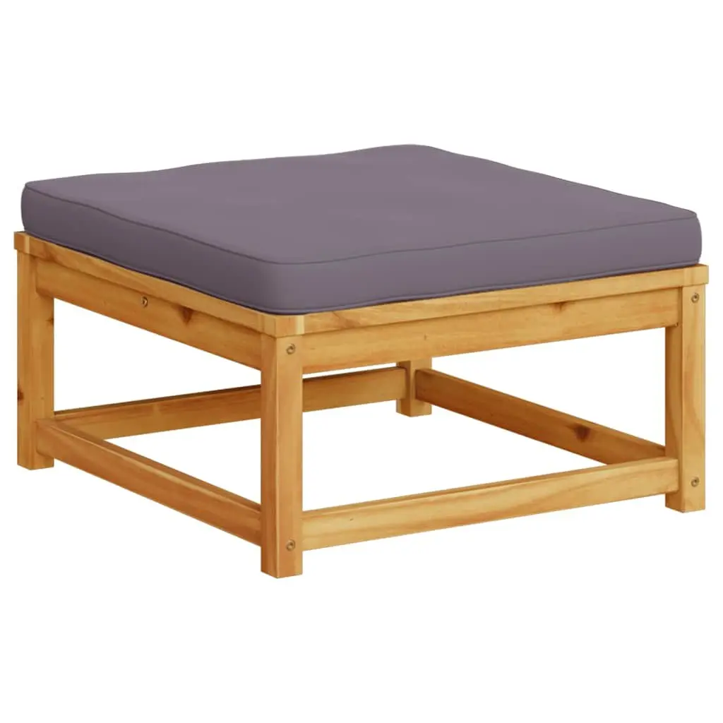 Garden Footstool Ottoman Solid Acacia Wood Brown