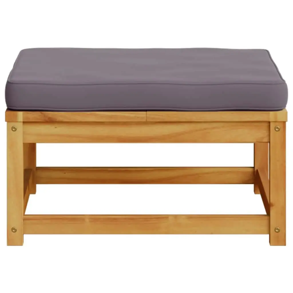 Garden Footstool Ottoman Solid Acacia Wood Brown