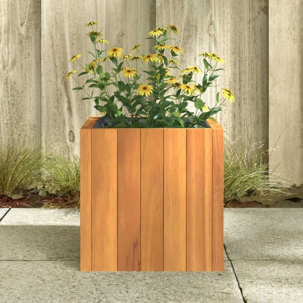 Solid Acacia Wood Garden Planter Box 25x25x25 cm