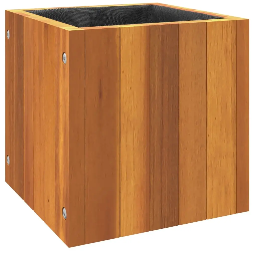 Solid Acacia Wood Garden Planter Box 25x25x25 cm