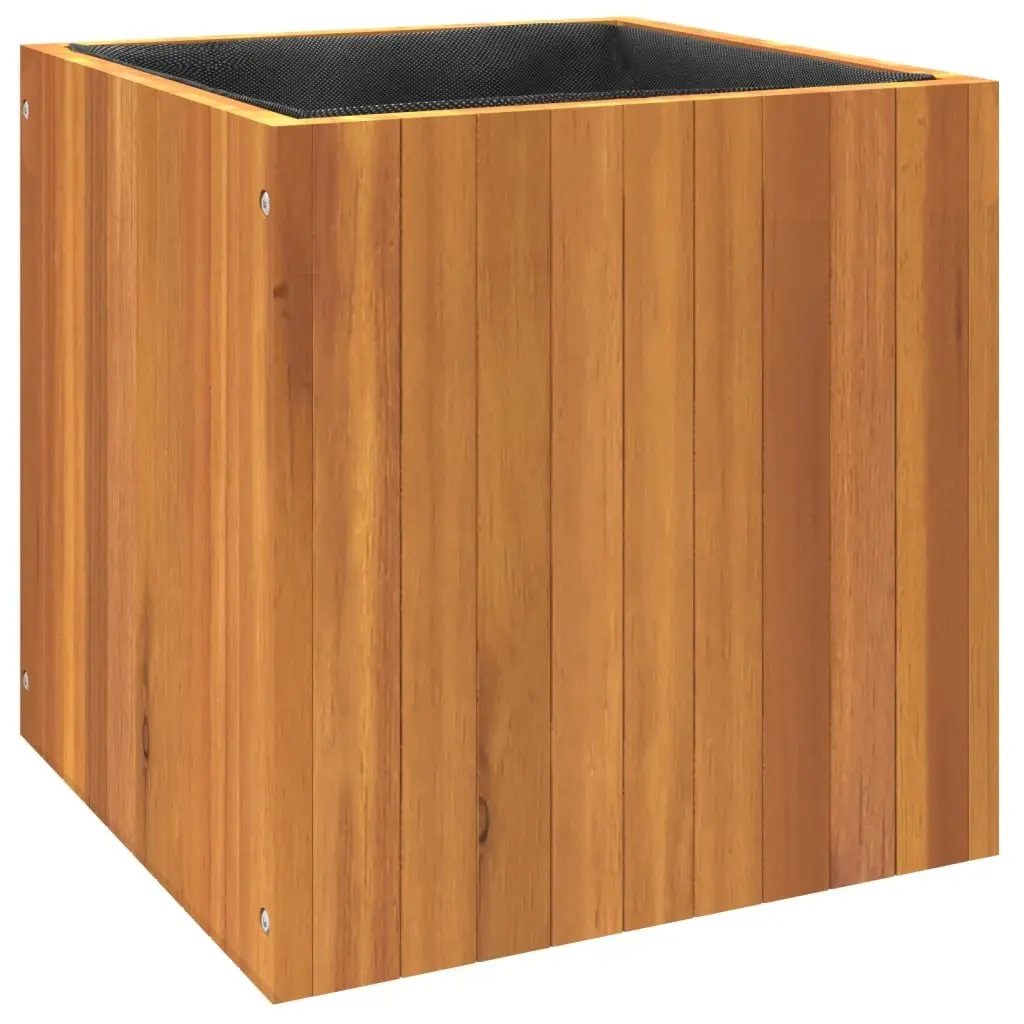 Garden Planter Box 45x45x45cm Solid Wood Flower Plant Container Brown