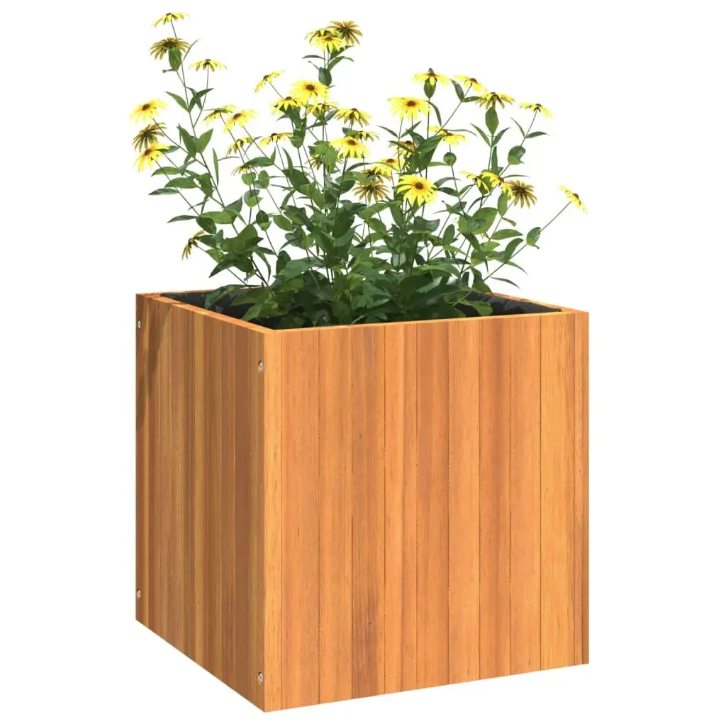Garden Planter Box 45x45x45cm Solid Wood Flower Plant Container Brown