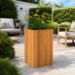 Solid Acacia Wooden Garden Planter Box 35x35x60 cm