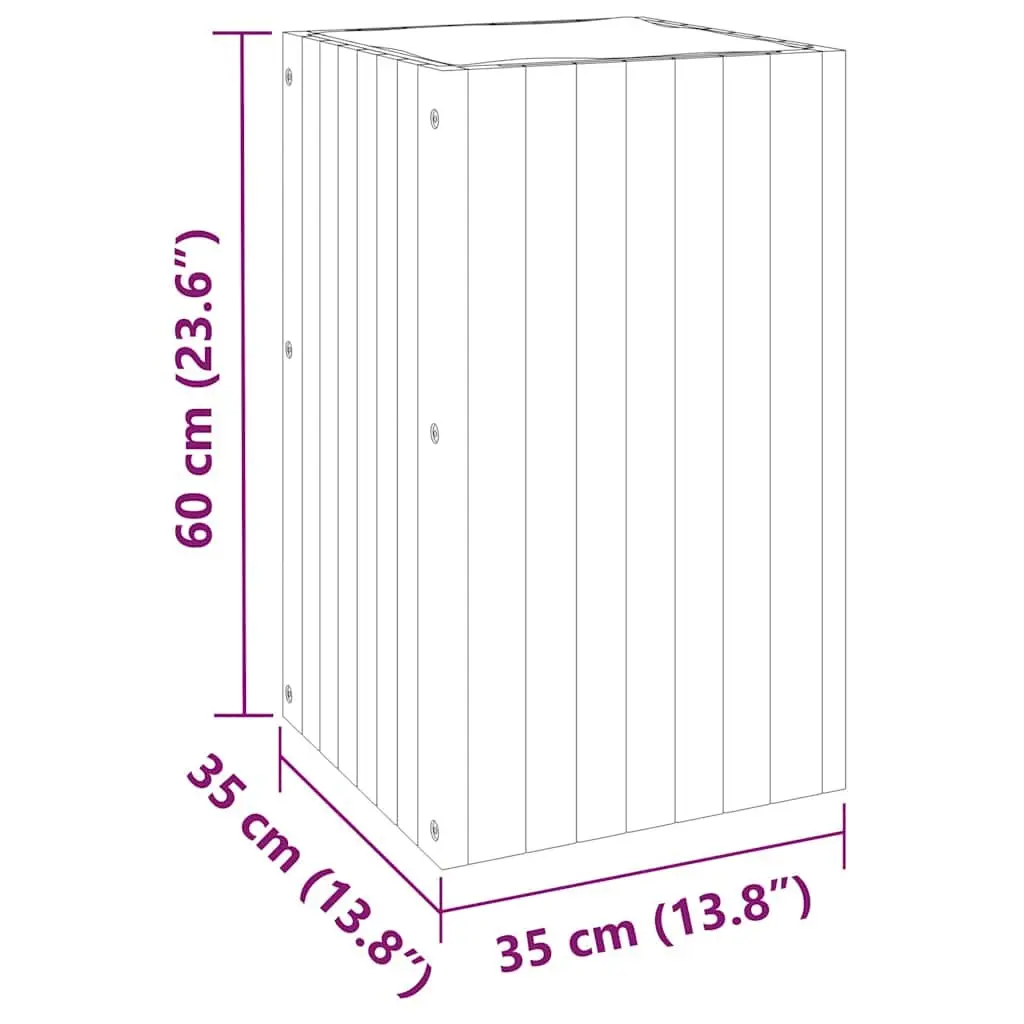 Garden Planter Box Solid Acacia Brown 35x35x60 cm Indoor Outdoor Flower Pot