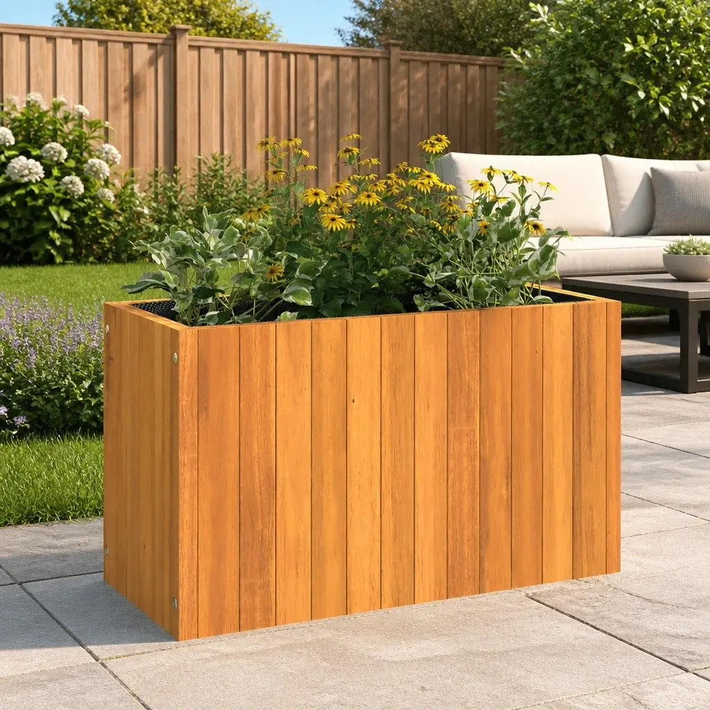 Acacia Wood Garden Planter for Flowers