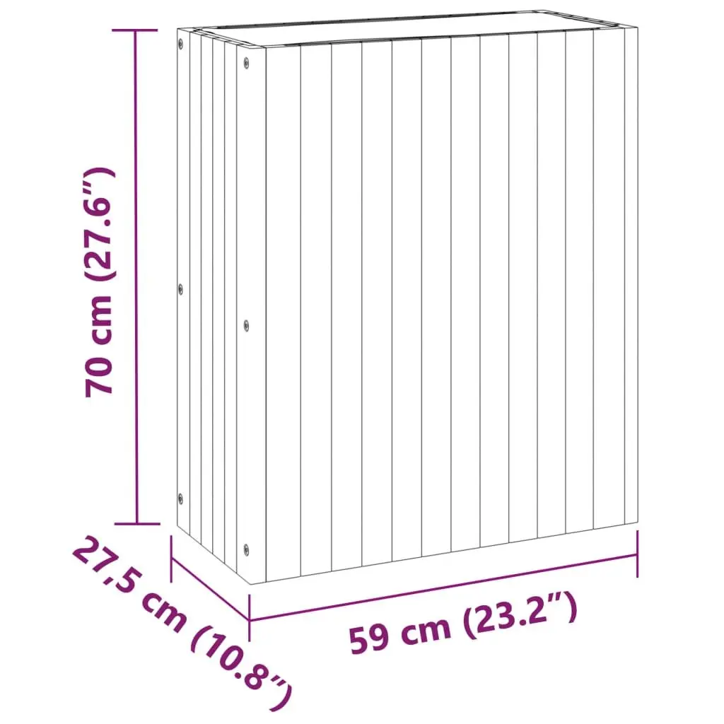 Garden Planter Box Solid Wood Acacia Brown 59 x 27.5 x 70 cm