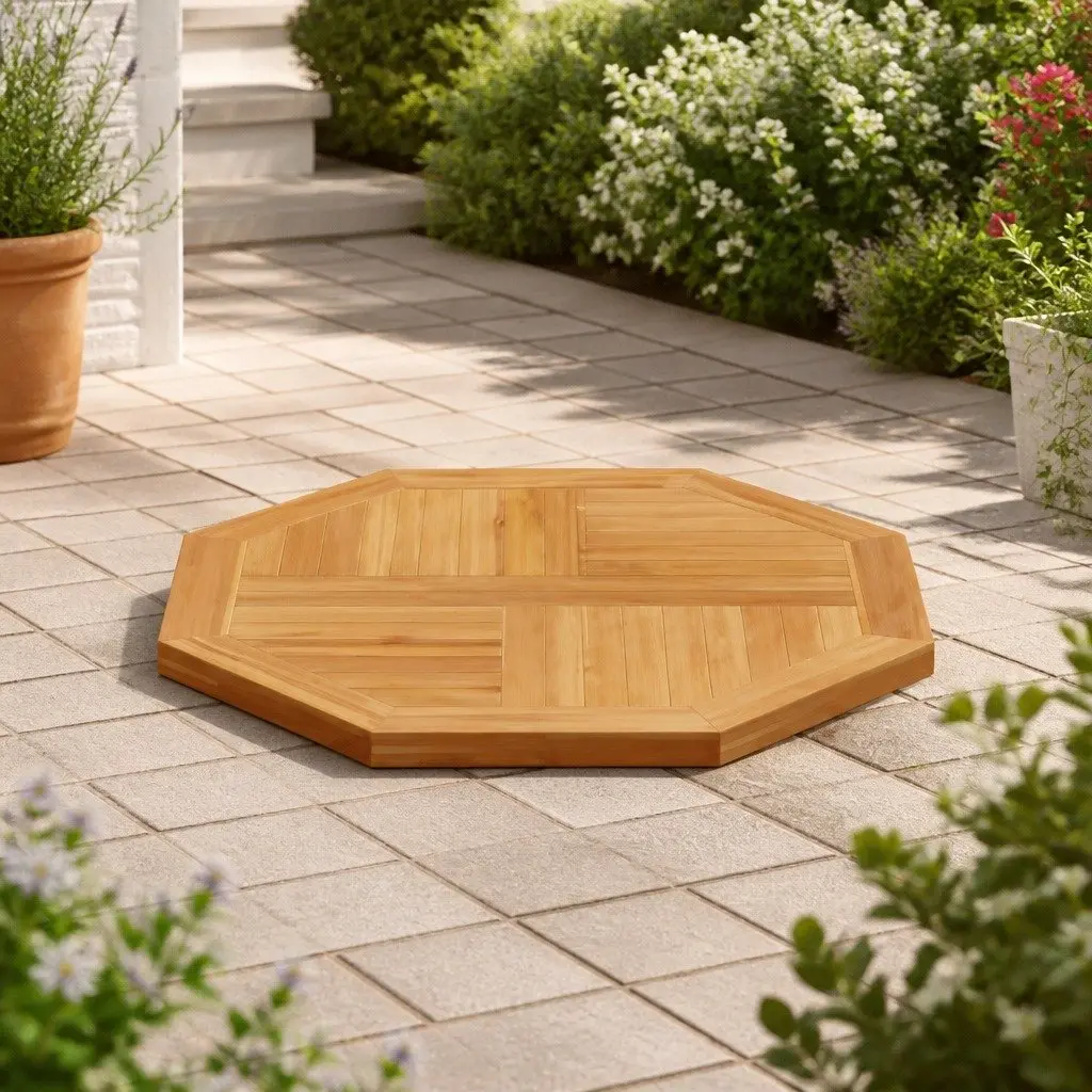 Solid Teak Octagonal Table Top 60x60cm for Gardens