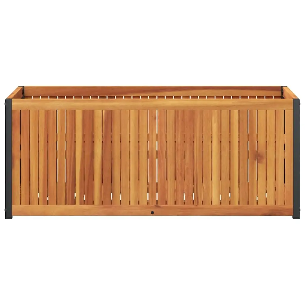 Garden Planter Box with Acacia Wood and Steel Frame
